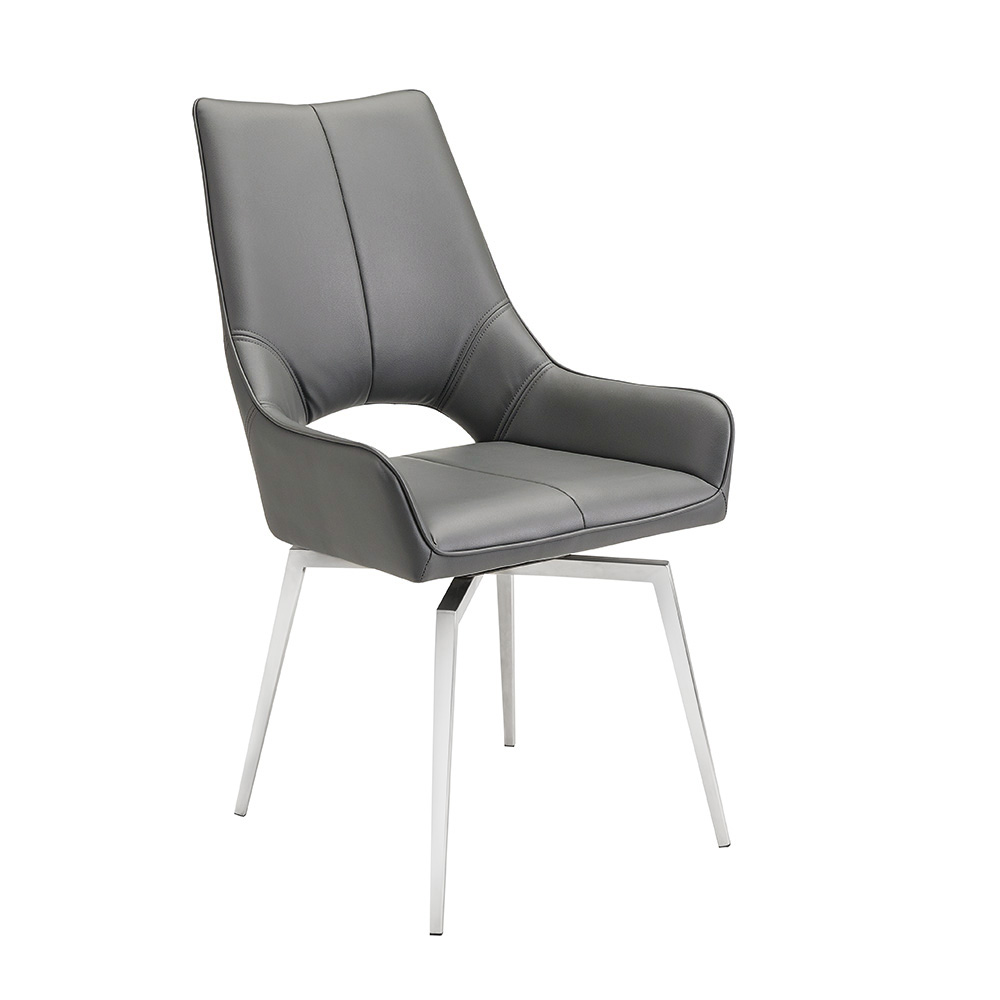 Bromley Swivel Chair: Grey Leatherette 